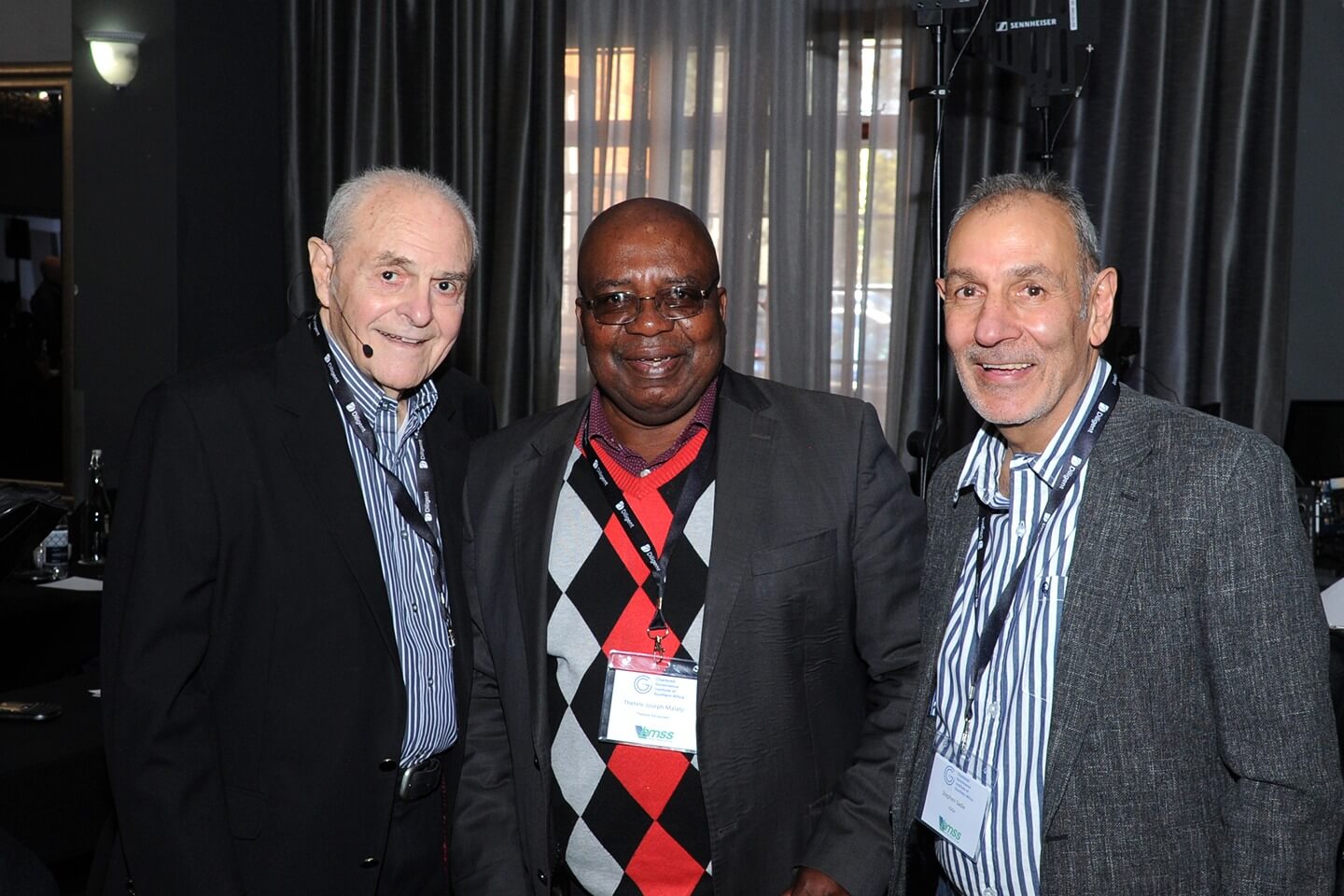 Prof Mervyn King FCG, Thetele Malatji (Thetele Executives) and CGISA CEO, Stephen Sadie