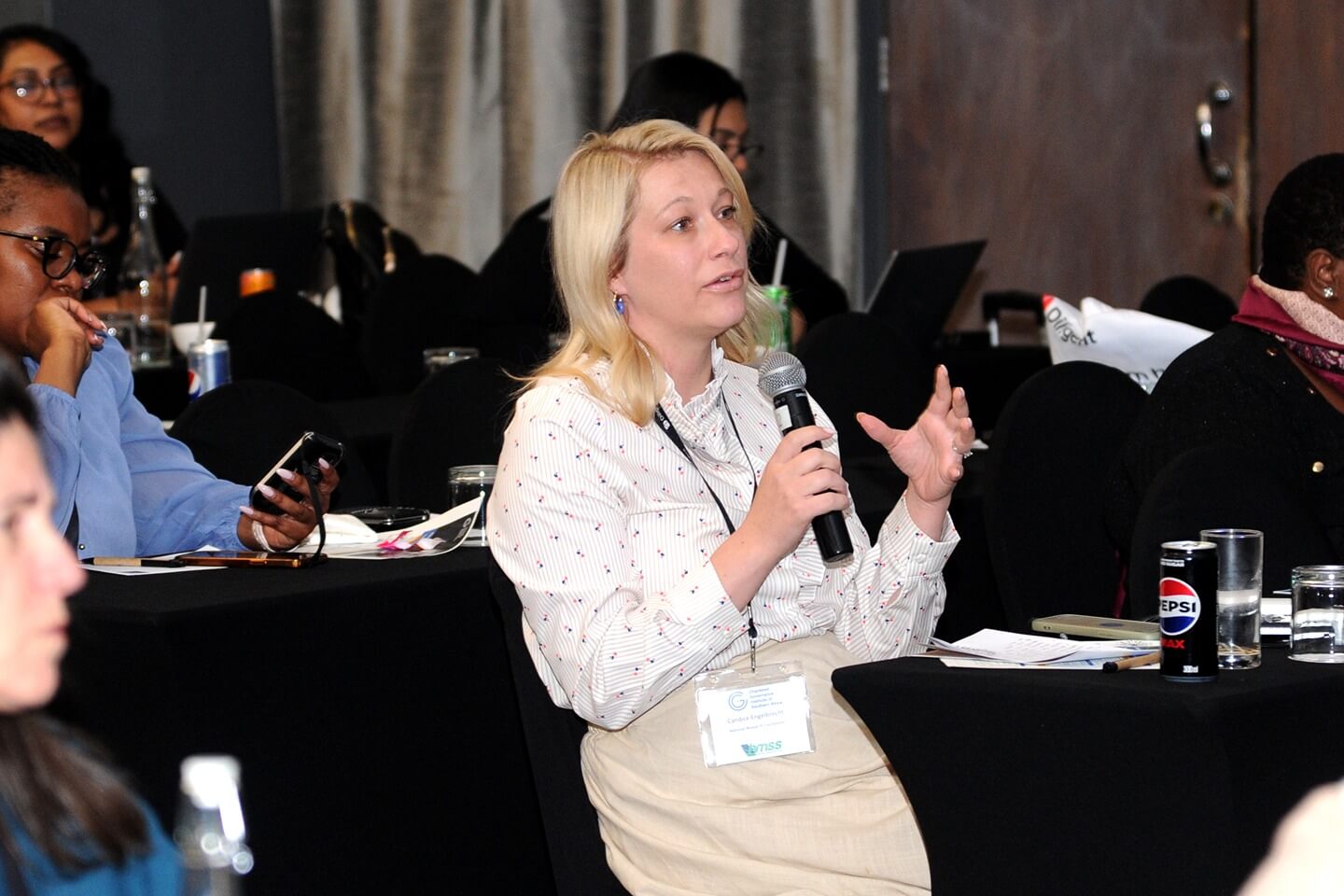 Candice Engelbrecht, National research foundation, addresses a speaker