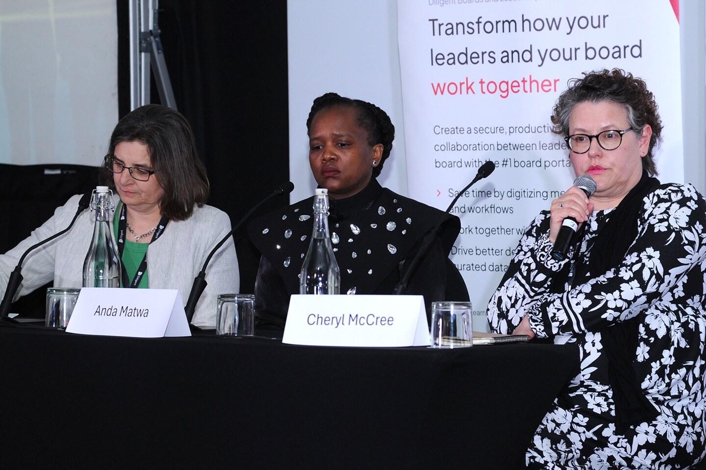 Elsabé Kirsten FCG, Anda Matwa FCG and Cheryl McCree address current challenges with AGMs in a panel discussion